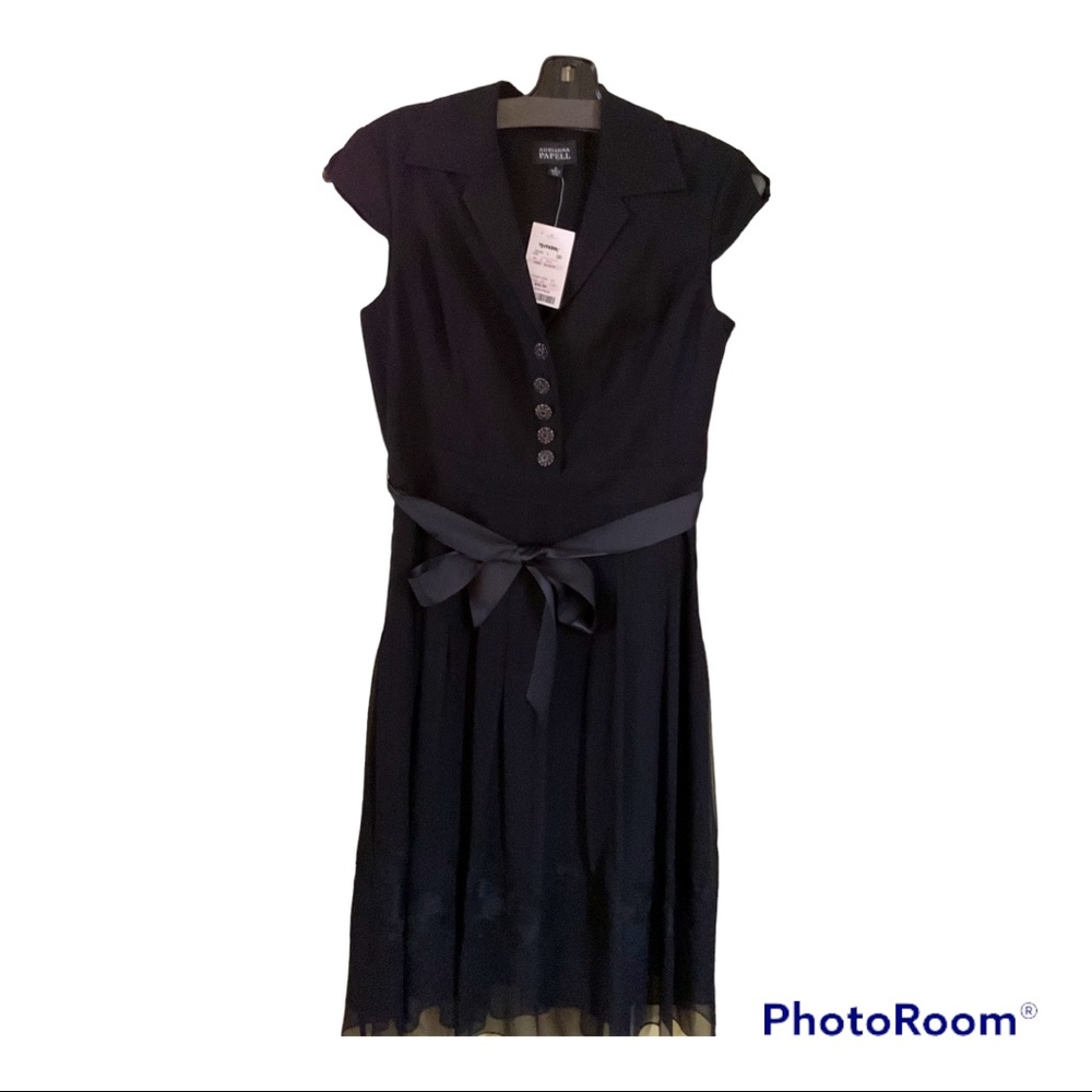 Adrianna Papell Button - Front Cap Sleeve Dress NWT